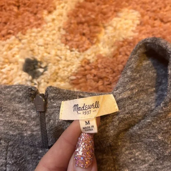 Madewell Sweetheart Sleeveless Sweatshirt Peplum Top Gray $78 Womens Medium M - Picture 4 of 6